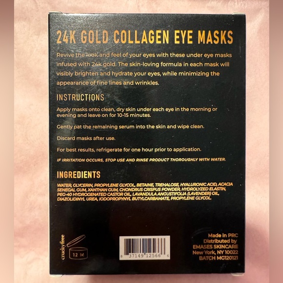 Emases Skincare 24k Gold Collagen
Eye Masks - Set of 5 - Picture 5 of 5